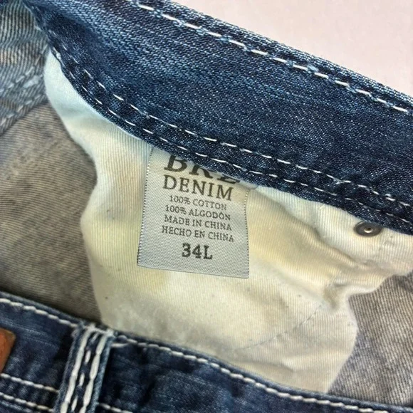 BKE Tyler Jeans Men 34x30 Straight Buckle Whisker Western Cowboy Denim Medium - Picture 12 of 12